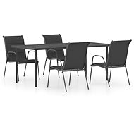 5 Piece Garden Dining Set Steel Black, 3073484 - Garden Furniture