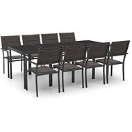 9dílný zahradní jídelní set ocel, 3073530 - Zahradní nábytek