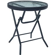 Bistro stolek černý 40 × 46 cm ocel a sklo, 47926 - Zahradní stůl