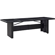 Zahradní stůl černý 240 × 90 × 74 cm polyratan a sklo, 310071 - Zahradní stůl