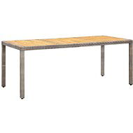 Záhradný stôl sivý 190 × 90 × 75 cm polyratan a akáciové drevo, 310585 - Záhradný stôl