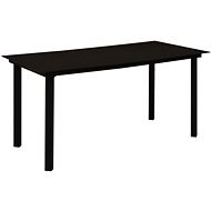 Zahradní jídelní stůl černý 150 × 80 × 74 cm ocel a sklo, 312162 - Zahradní stůl