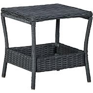Záhradný jedálenský stôl tmavosivý 45 × 45 × 46,5 cm polyratan, 313306 - Záhradný stôl
