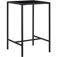 Zahradní barový stůl černý 70 × 70 × 110 cm polyratan a sklo, 313458 - Zahradní stůl