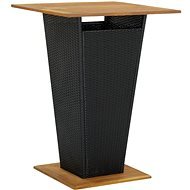 Barový stôl čierny 80 × 80 × 110 cm polyratan a masívna akácia, 313465 - Záhradný stôl
