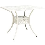 Záhradný stôl biely 90 × 90 × 73 cm liaty hliník, 315590 - Záhradný stôl