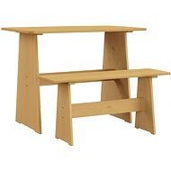 Jedálenský stôl s lavicou medovo hnedý masívne borovicové drevo, 327250 - Záhradný stôl