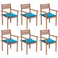 Stohovatelné zahradní židle s poduškami 6 ks masivní teak, 3072576 - Záhradná stolička