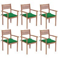 Stohovatelné zahradní židle s poduškami 6 ks masivní teak, 3072577 - Záhradná stolička