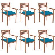 Stohovatelné zahradní židle s poduškami 6 ks masivní teak, 3072591 - Záhradná stolička