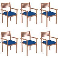 Stohovatelné zahradní židle s poduškami 6 ks masivní teak, 3072597 - Záhradná stolička