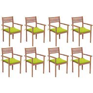 Stohovatelné zahradní židle s poduškami 8 ks masivní teak, 3072611 - Zahradní židle