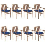 Stohovatelné zahradní židle s poduškami 8 ks masivní teak, 3073458 - Záhradná stolička