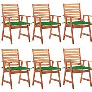 Zahradní jídelní židle 6 ks s poduškami masivní akáciové dřevo, 3078352 - Záhradná stolička