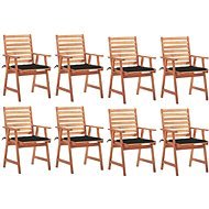 Zahradní jídelní židle 8 ks s poduškami masivní akáciové dřevo, 3078381 - Záhradná stolička