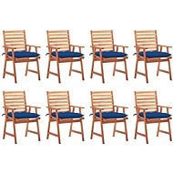 Zahradní jídelní židle 8 ks s poduškami masivní akáciové dřevo, 3078399 - Zahradní židle