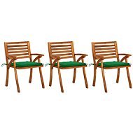 Zahradní jídelní židle s poduškami 3 ks masivní akáciové dřevo, 3060796 - Záhradná stolička