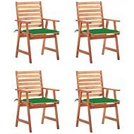 Zahradní jídelní židle s poduškami 4 ks masivní akáciové dřevo, 3078325 - Zahradní židle