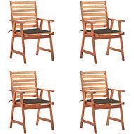 Zahradní jídelní židle s poduškami 4 ks masivní akáciové dřevo, 3078328 - Zahradní židle