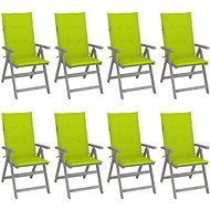 Zahradní polohovací židle s poduškami 8 ks šedé akáciové dřevo, 3075152 - Záhradná stolička
