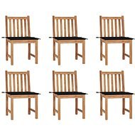 Zahradní židle 6 ks s poduškami masivní teak, 3073122 - Záhradná stolička