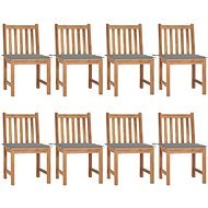 Zahradní židle s poduškami 8 ks masivní teak, 3073143 - Záhradná stolička