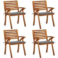 Zahradní židle s poduškami 4 ks masivní akáciové dřevo, 3075175 - Zahradní židle