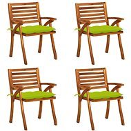 Zahradní židle s poduškami 4 ks masivní akáciové dřevo, 3075200 - Záhradná stolička