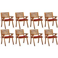 Zahradní židle s poduškami 8 ks masivní akáciové dřevo, 3075207 - Zahradní židle