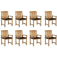 Zahradní židle s poduškami 8 ks masivní akáciové dřevo, 3078173 - Zahradní židle