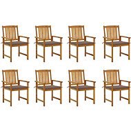 Zahradní židle s poduškami 8 ks masivní akáciové dřevo, 3078174 - Záhradná stolička