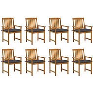 Zahradní židle s poduškami 8 ks masivní akáciové dřevo, 3078193 - Záhradná stolička