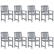 Zahradní židle 8 ks masivní akáciové dřevo šedé, 3078206 - Zahradní židle