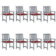 Zahradní židle s poduškami 8 ks masivní akáciové dřevo šedé, 3078228 - Zahradní židle