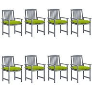 Zahradní židle s poduškami 8 ks masivní akáciové dřevo šedé, 3078260 - Zahradní židle