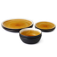 Clay Solar 6-Piece Ceramic Dining Set for 2, Yellow - Dish Set