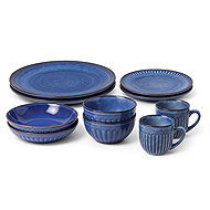 Clay Marine 10-Piece Ceramic Dining Set for 2, Blue - Dish Set