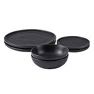 Clay Obsidian 6-Piece Ceramic Dinner Set for 2, Black - Dish Set