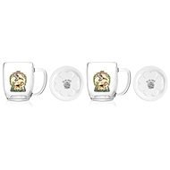 Sahm Set of 2 beer mugs incl. porcelain coaster, Dog motif - Glass