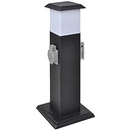Shumee Black garden post with 2 drawers and light - Socket
