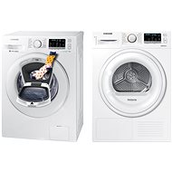 SAMSUNG WW70K5210WW AddWash + SAMSUNG DV80M50101W/LE - Washer Dryer Set