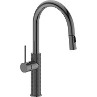 SAPHO FLAWO pedestal basin mixer with pull-out shower, gun metal - Tap