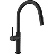 SAPHO FLAWO pedestal basin mixer with pull-out shower, black matt FR576B - Tap