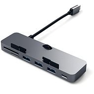 Satechi C-típusú alumínium CLAMP PRO Hub (3x USB 3.0, MicroSD) - Asztroszürke - Port replikátor