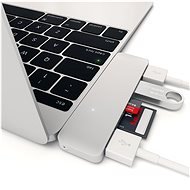 Satechi Aluminium Type-C USB COMBO Hub (3× USB 3.0, MicroSD) – Silver - Replikátor portov
