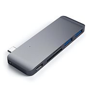 Satechi Aluminium Type-C Passthrough USB Hub (3× USB 3.0, MicroSD) – Space Grey - Replikátor portov