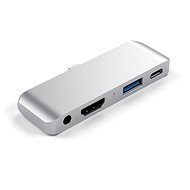 Satechi Aluminium Type-C Mobile Pro Hub (HDMI 4k, 1x Jack 3mm, 1x USB-A, 1x USB-C) - Ezüst - Port replikátor