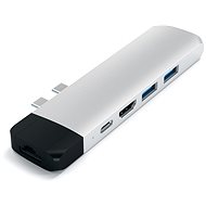Satechi Aluminium Type-C PRO Hub (HDMI 4K, PassThroughCharging, 1x USB3.0,1xSD, Ethernet) - Silver - Docking Station