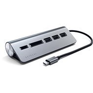Satechi Aluminium Typ C USB Hub (3x USB 3.0, MicroSD) - Space Gray - Port-Replikator