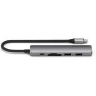 Satechi 6in1 USB-C Slim Multiport Adapter - Grey (Space Grey) - USB Hub